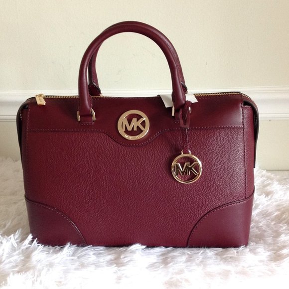 Michael Kors Maya Large Satchel In Merlot Corpcore - Picture 1 of 13